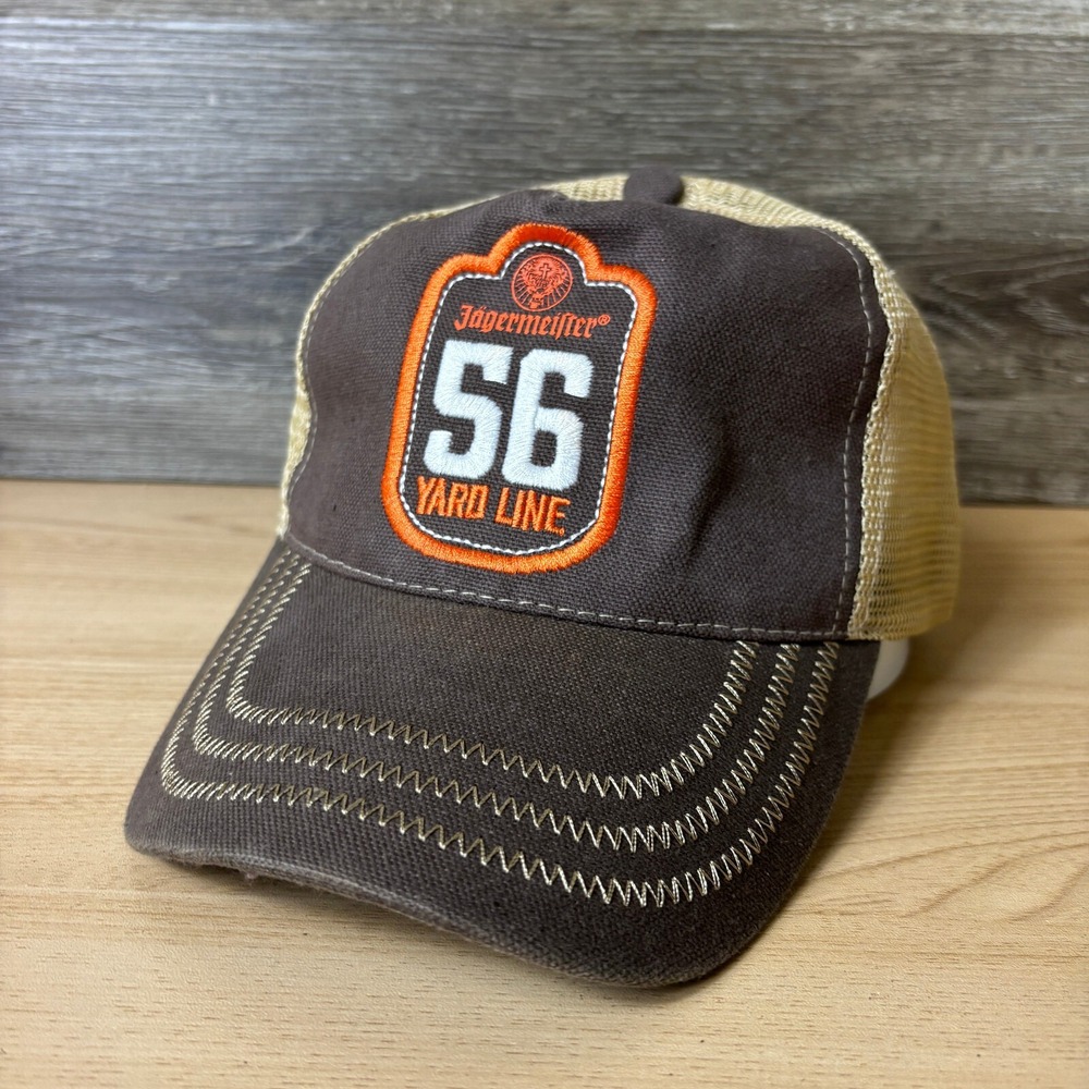 Jagermeister Hat Snapback Brown Orange 56 Yard Line Outdoors Adjustable